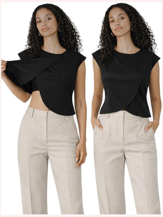 Tops - Crossover Nursing Top – Breastfeeding Blouse, Soft Maternity Shirt